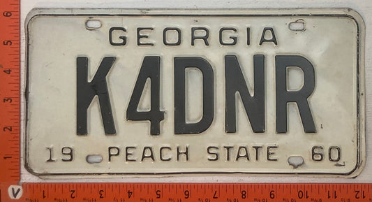1960 Georgia #K4DNR Ham Radio License Plate