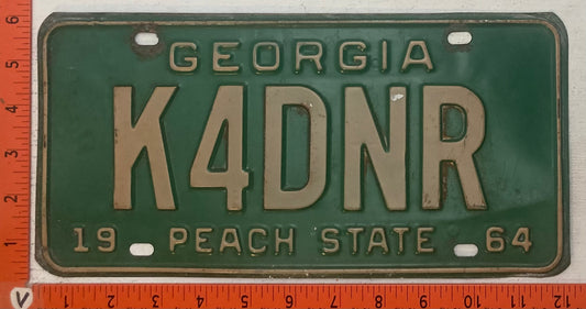 1964 Georgia #K4DNR Ham Radio License Plate