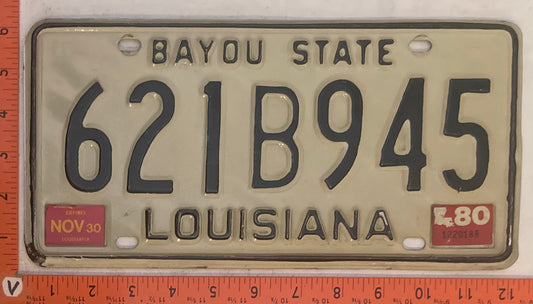 1980 Louisiana #621B945 Passenger License Plate