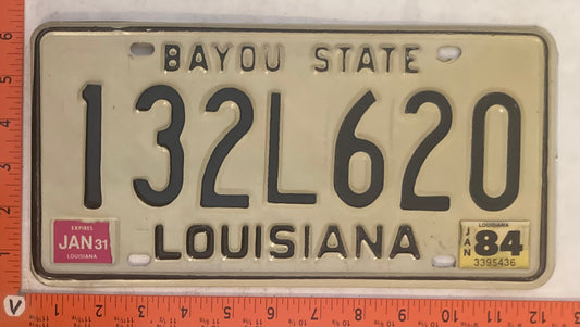 1984 Louisiana #132L620 Passenger License Plate