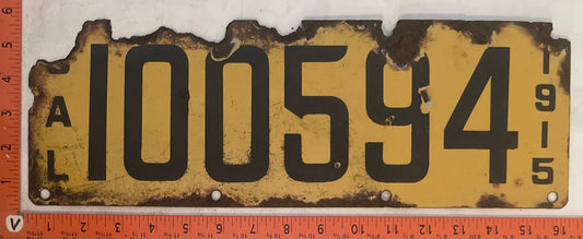 1915 California #100594 Passenger License Plate (Porcelain)