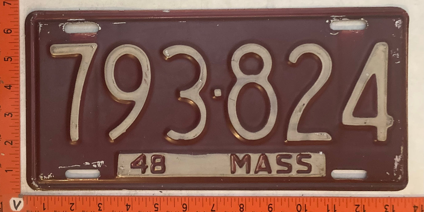 1948 Massachuetts #793-824 Passenger License Plate