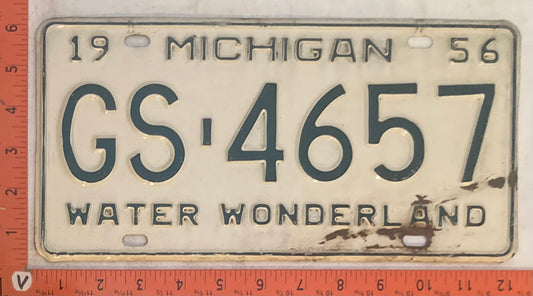 1956 Michigan #GS-4657 Passenger License Plate