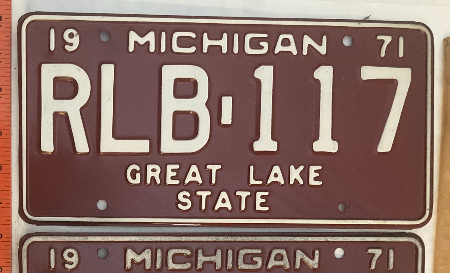 1971 Michigan #RLB-117 Passenger License Plate (Pair)