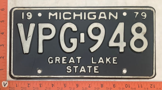 1979 Michigan #VPG-948 Passenger License Plate