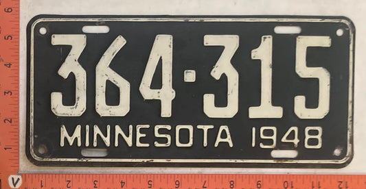 1948 Minnesota #364-315 Passenger License Plate