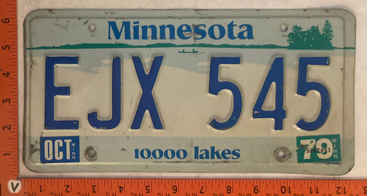 1979 Minnesota #EJX 545 Passenger License Plate