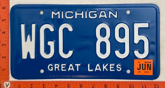 2003 Michigan #WGC 895 Passenger License Plate