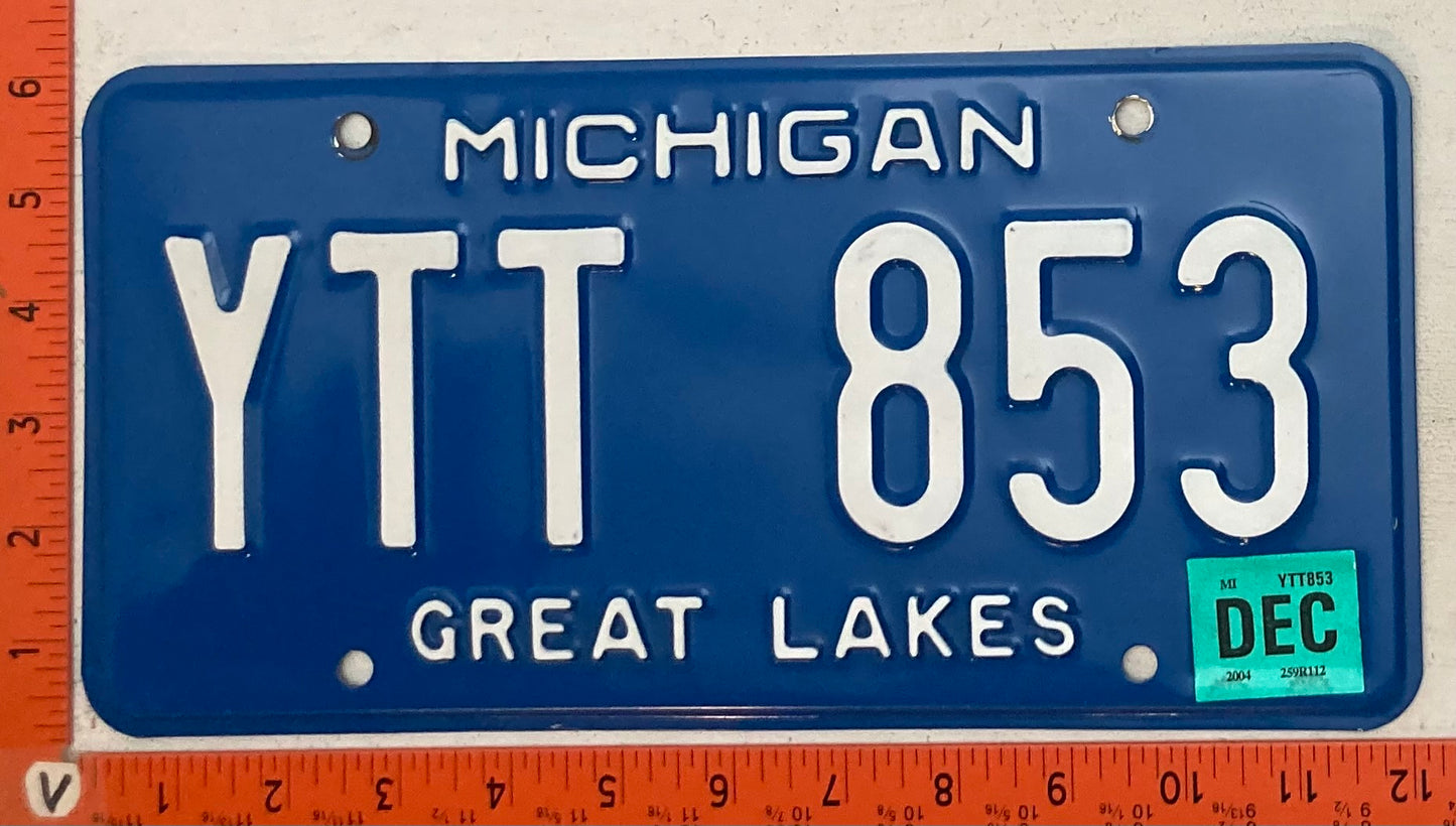 2004 Michigan #YTT 853 Passenger License Plate