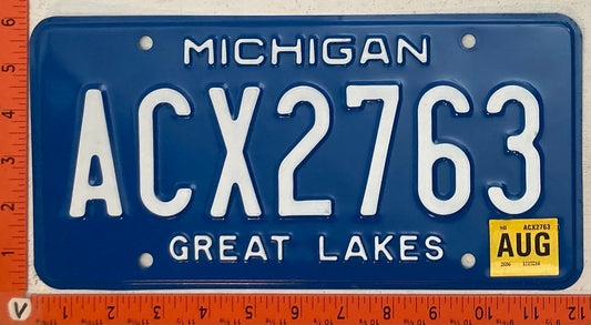 2006 Michigan #ACX2763 Passenger License Plate