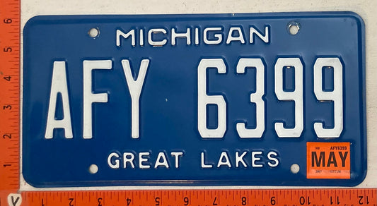 2007 Michigan #AFY 6399 Passenger License Plate