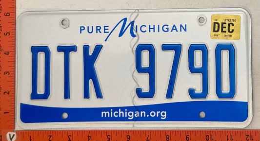 2018 Michigan #DTK 9790 Passenger License Plate