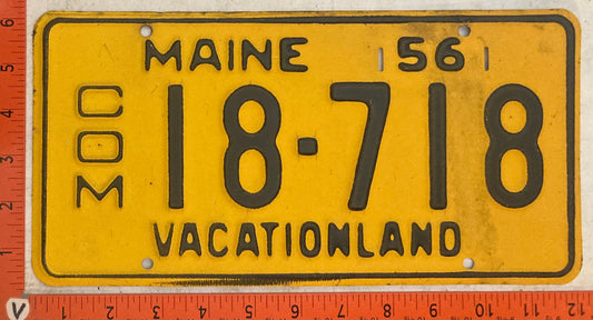 1956 Maine #18-718 Commercial Truck License Plate