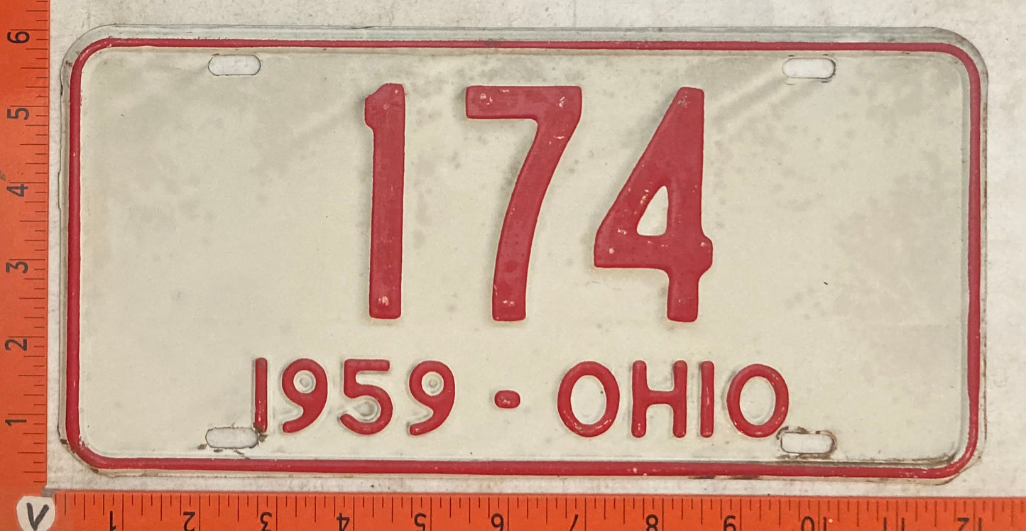 1959 Ohio #174 Passenger License Plate
