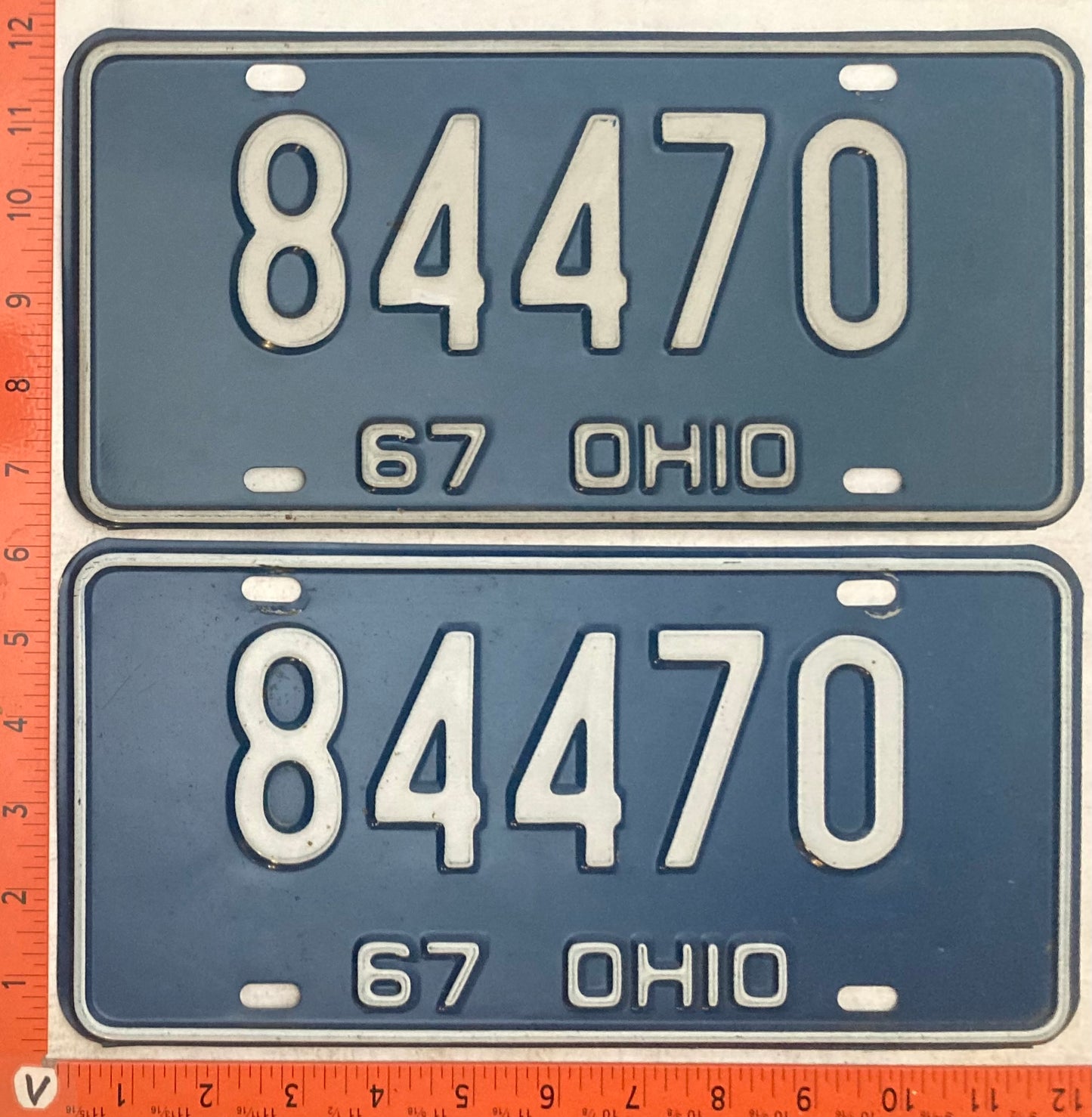 1967 Ohio #84470 Passenger License Plate (Pair)