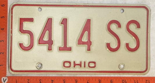1976 Ohio #5414 SS Passenger License Plate