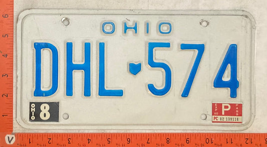 1980 Ohio #DHL 574 Passenger License Plate
