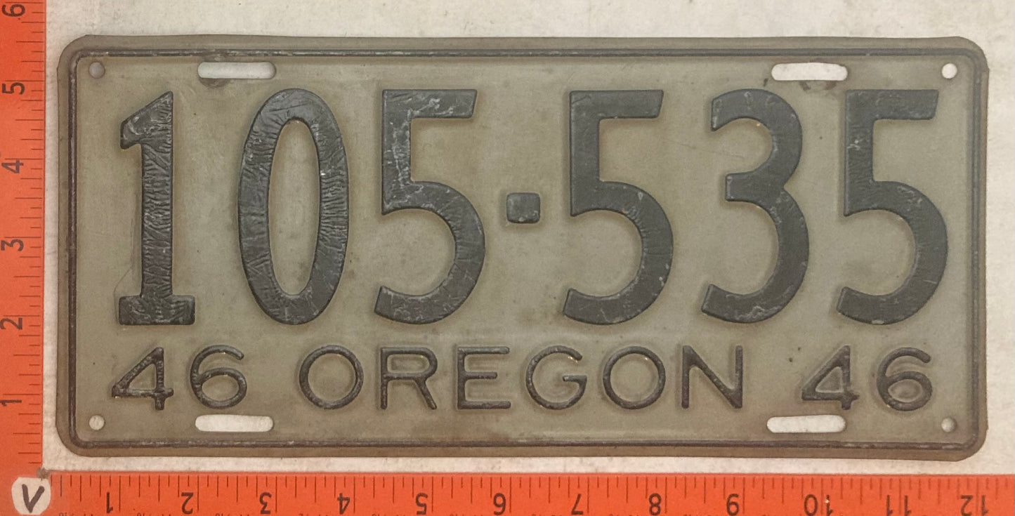 1946 Oregon #105-535 Passenger License Plate