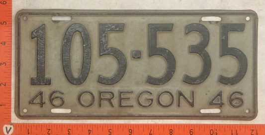 1946 Oregon #105-535 Passenger License Plate