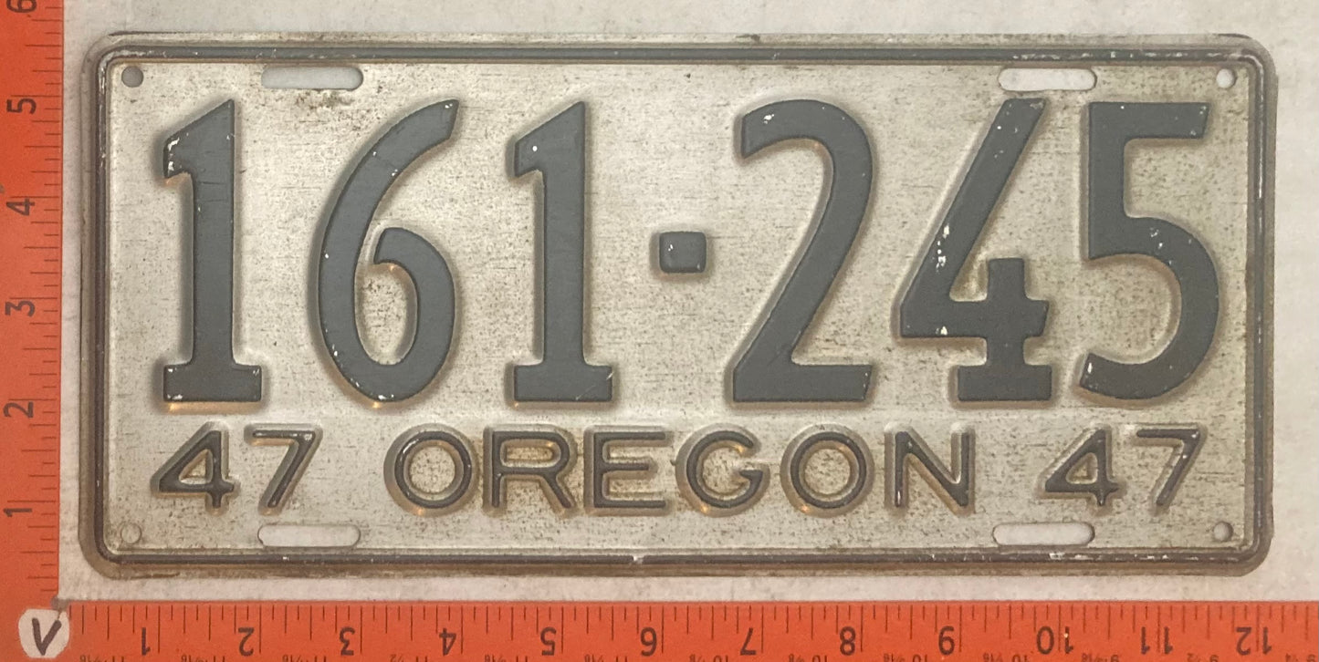 1947 Oregon #161-245 Passenger License Plate