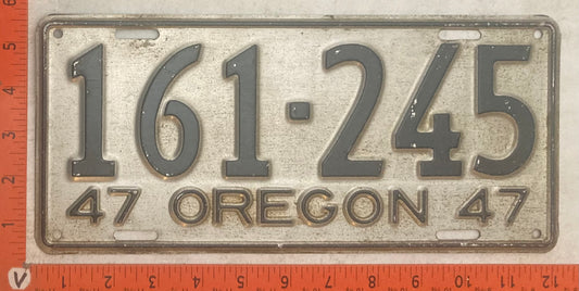1947 Oregon #161-245 Passenger License Plate