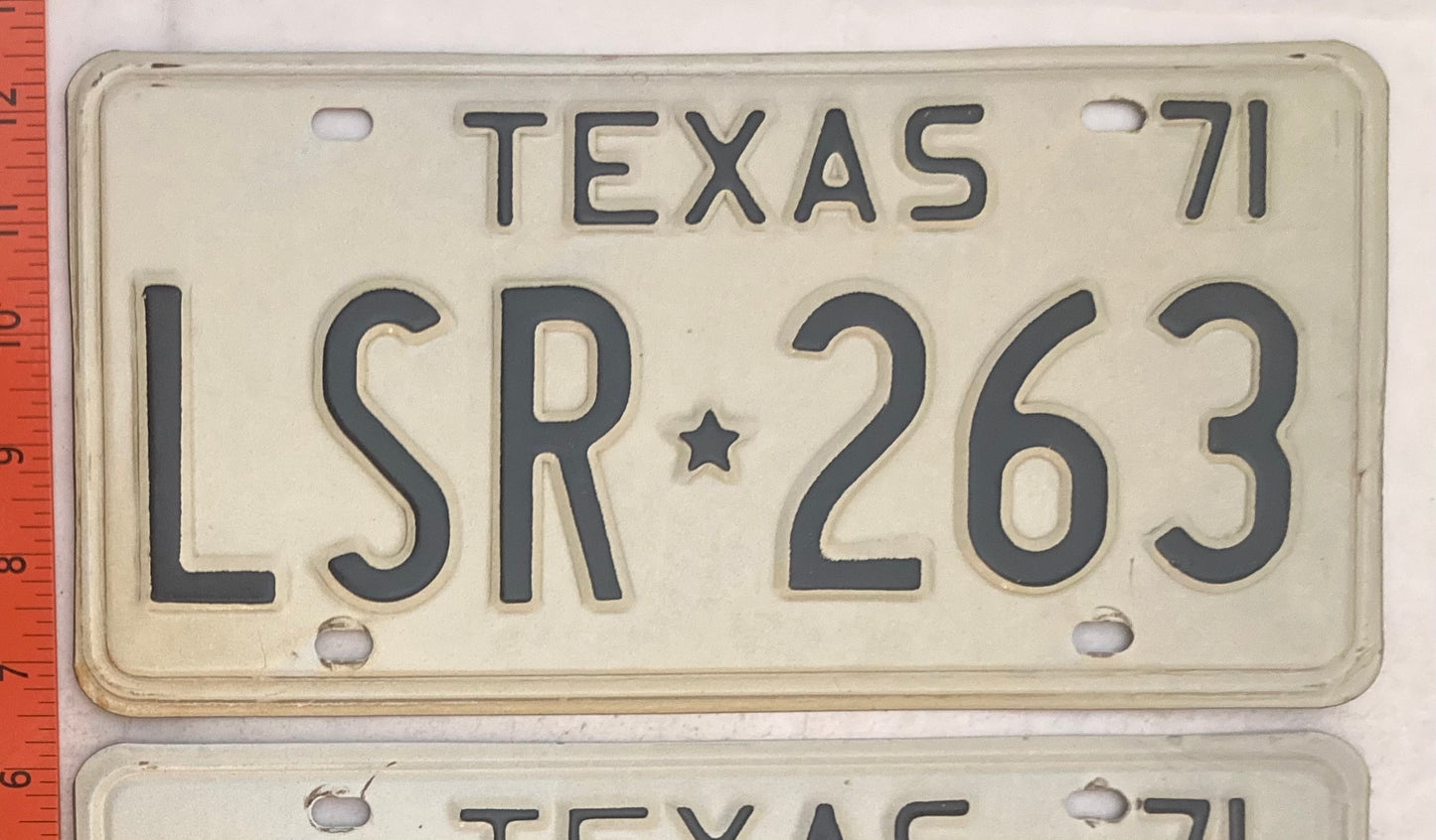 1971 Texas #LSR 263 Passenger License Plate (Pair)