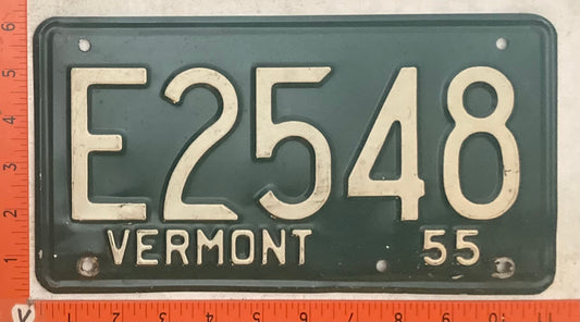 1955 Vermont #E2548 Passenger License Plate