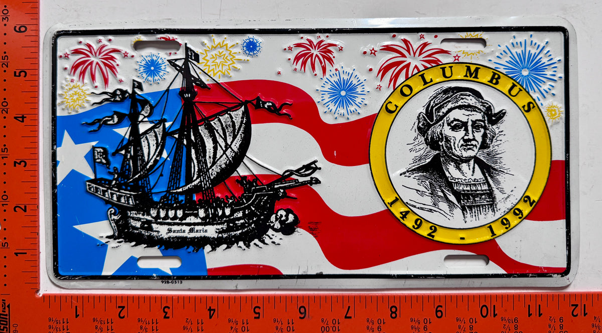 Columbus 1492-1992 Booster License Plate