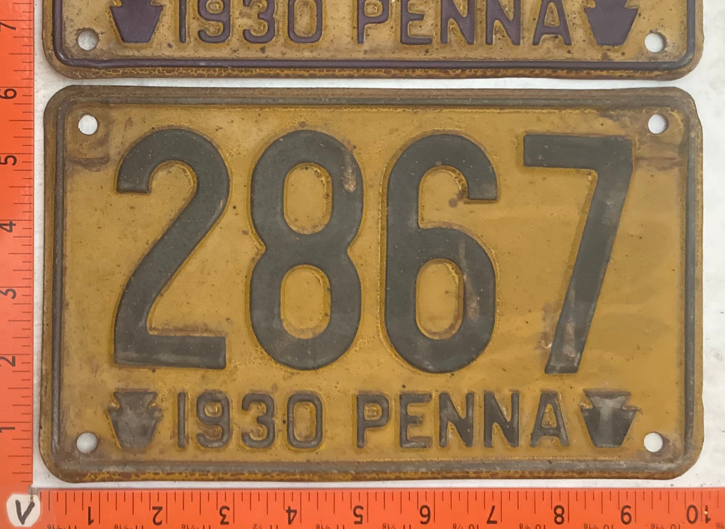 1930 Pennsylvania #2867 Passenger License Plate (Pair)