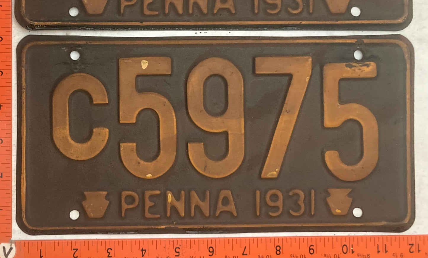 1931 Pennsylvania #C5975 Passenger License Plate (Pair)