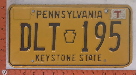 Undated Pennsylvania #DLT 195 Passenger License Plate