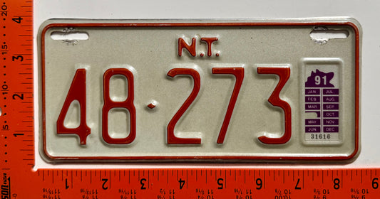 1991 Northern Territory, Australia #48-273 Motorcycle License Plate