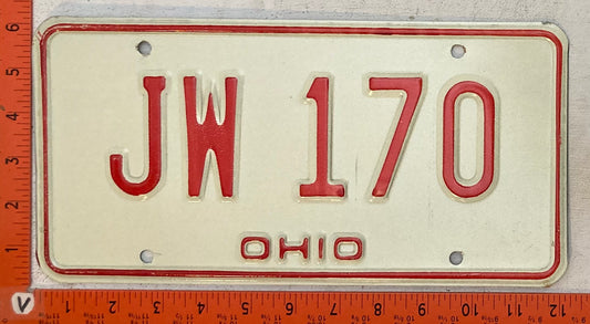 1977 Ohio #JW 170 Passenger License Plate