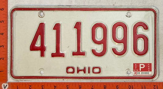 1978 Ohio #411996 Passenger License Plate