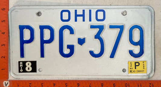 1983 Ohio #PPG-379 Passenger License Plate