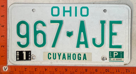 1986 Ohio #967-AJE Passenger License Plate
