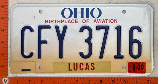 2000 Ohio #CFY 3716 Passenger License Plate