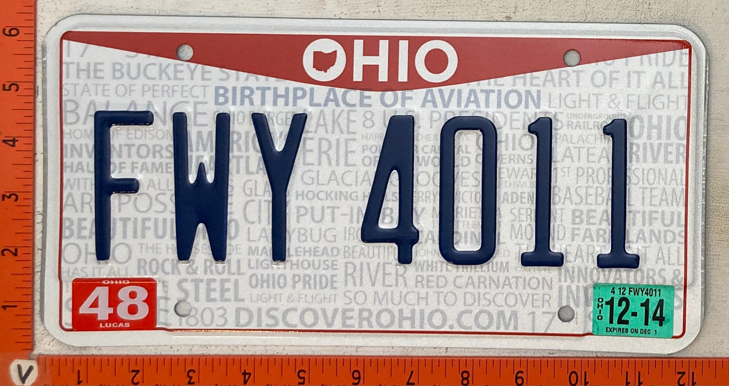 2014 Ohio #FWY 4011 Passenger License Plate