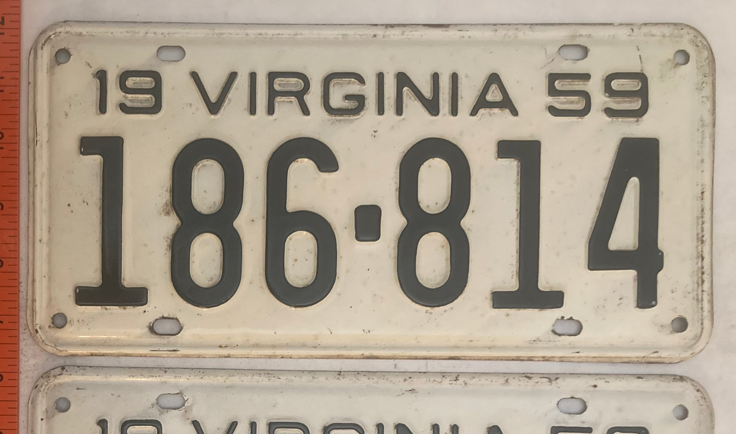 1959 Virginia #186-814 Passenger License Plate (Pair)