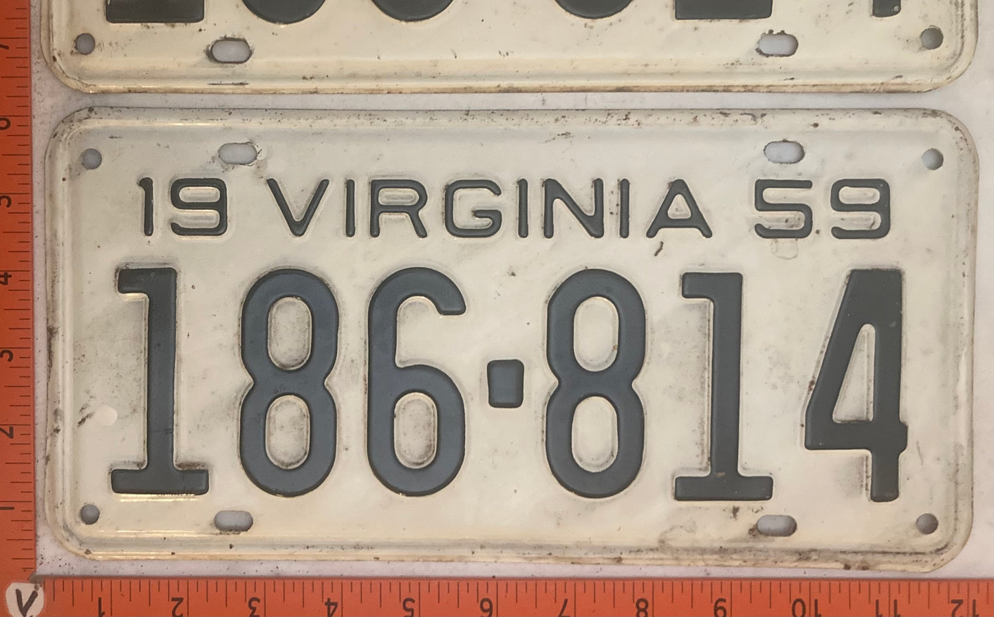 1959 Virginia #186-814 Passenger License Plate (Pair)