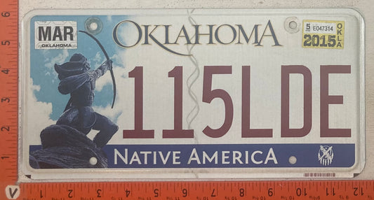 2015 Oklahoma #115LDE Passenger License Plate
