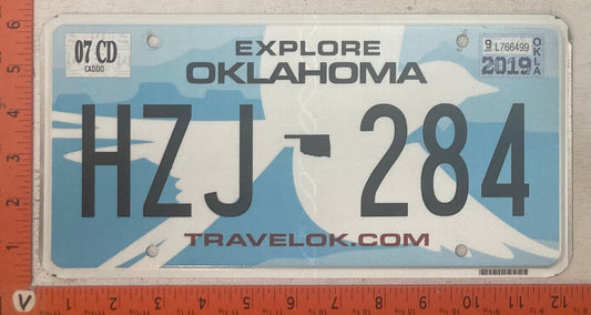 2019 Oklahoma #HZJ-284 Passenger License Plate