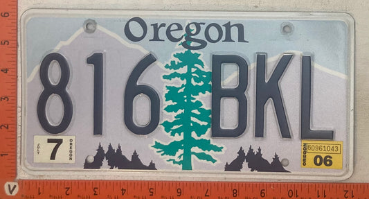 2006 Oregon #816 BKL Passenger License Plate