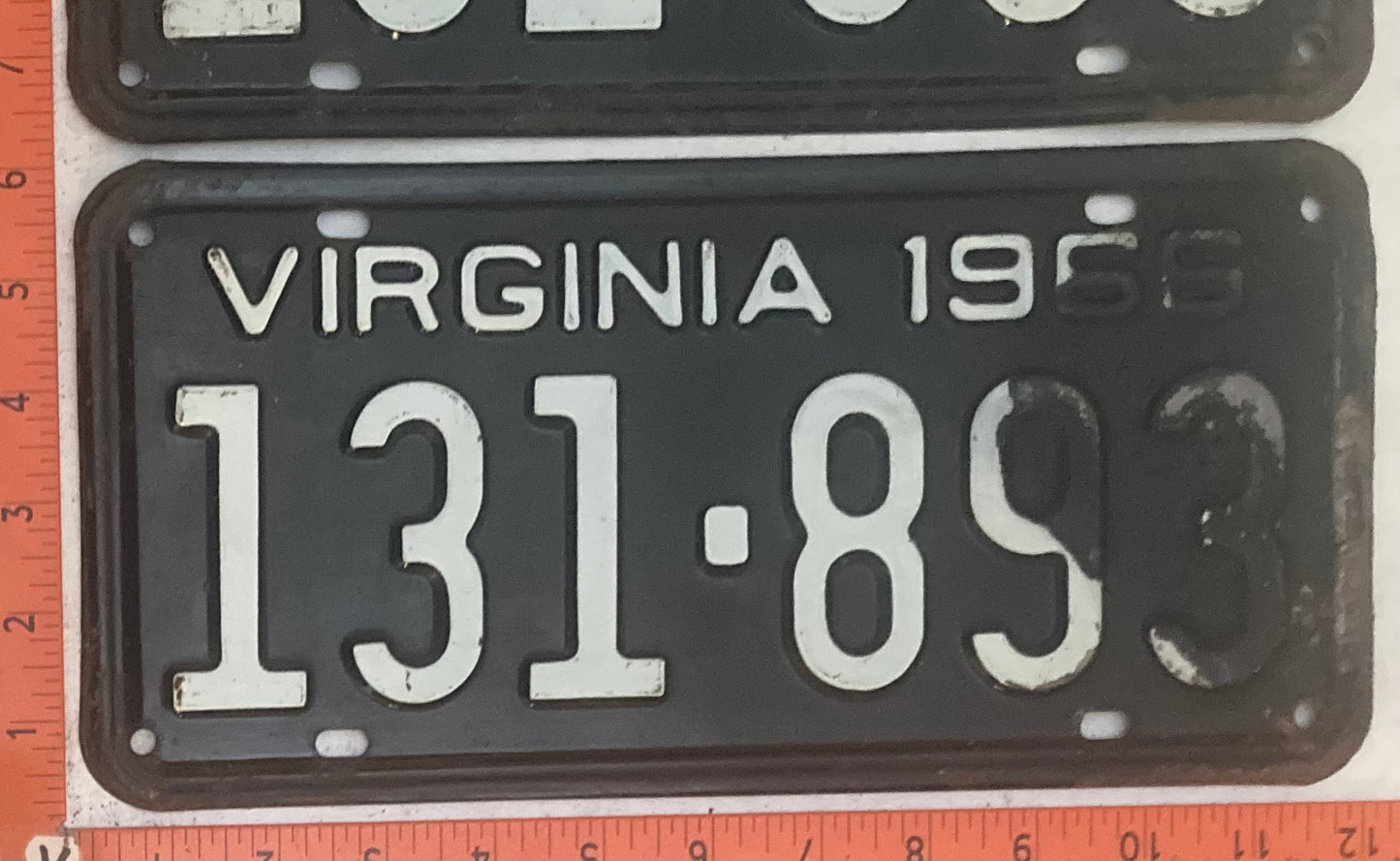 1966 Virginia #131-893 Passenger License Plate (Pair)