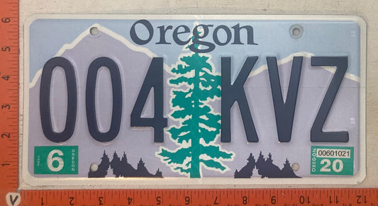 2020 Oregon #004 KVZ Passenger License Plate