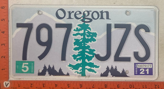 2021 Oregon #797 JZS Passenger License Plate