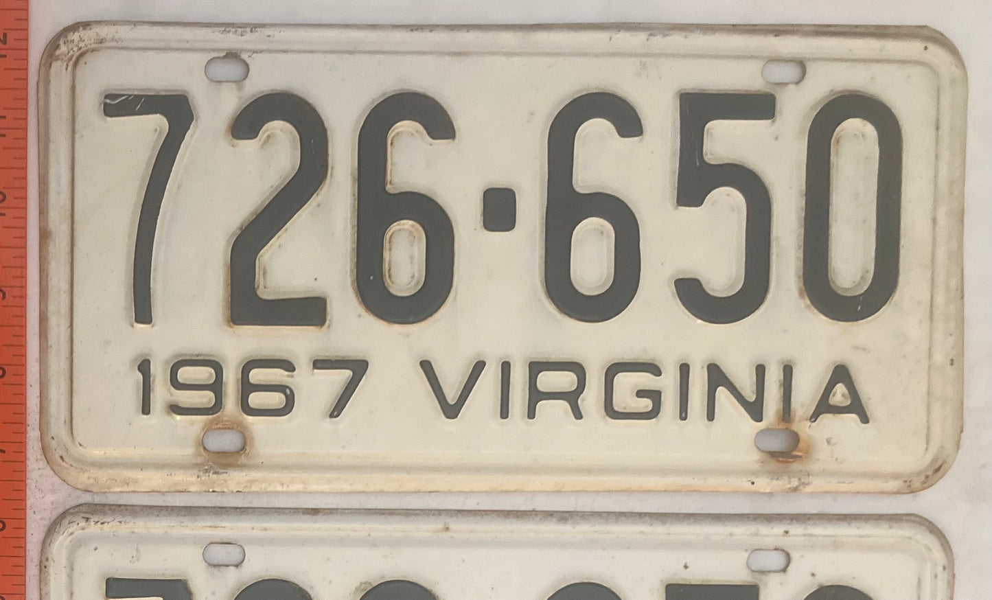 1967 Virginia #726-650 Passenger License Plate (Pair)