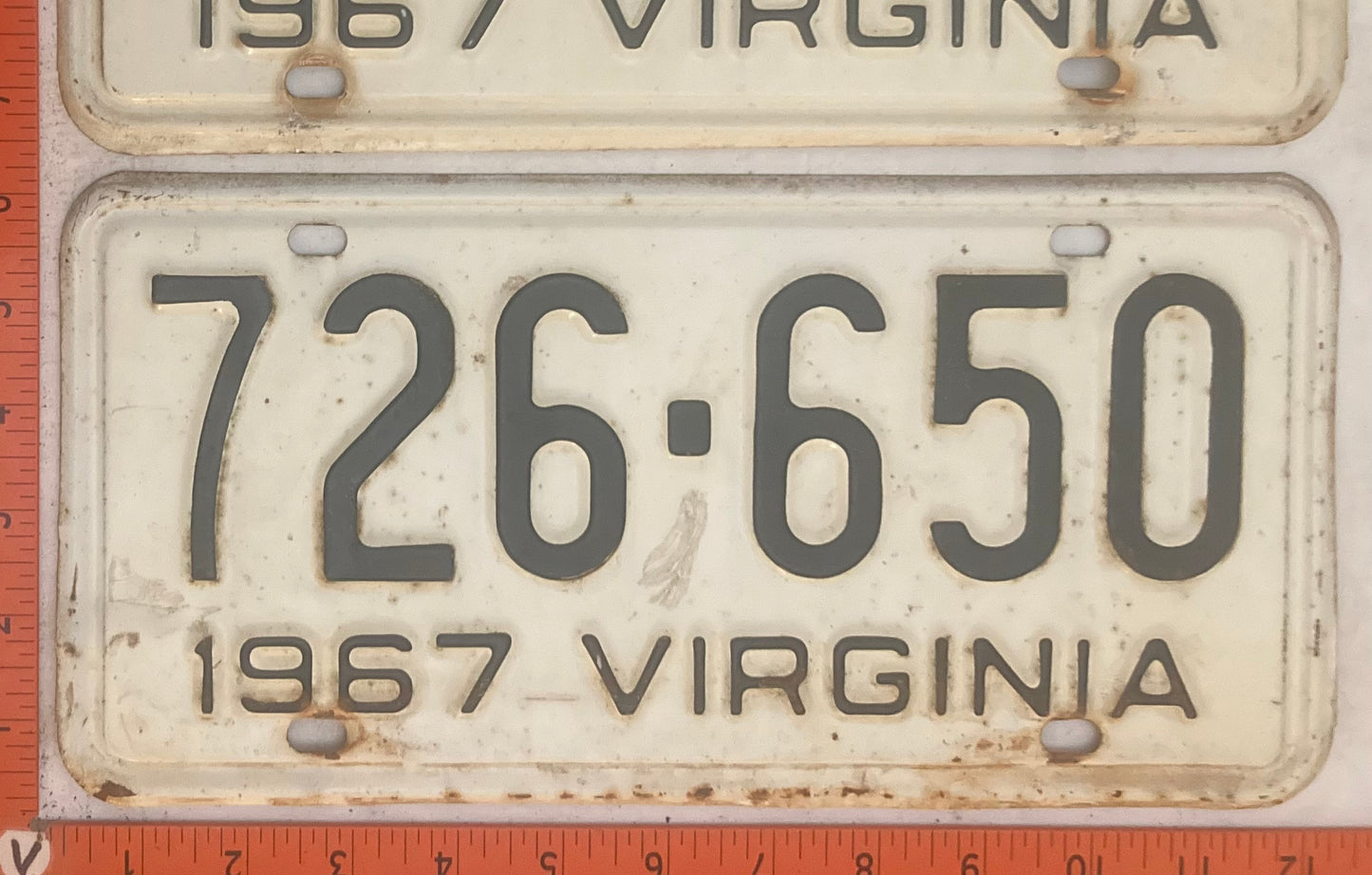 1967 Virginia #726-650 Passenger License Plate (Pair)