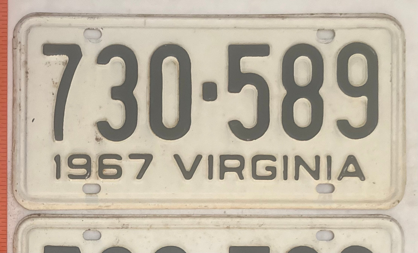 1967 Virginia #730-589 Passenger License Plate (Pair)
