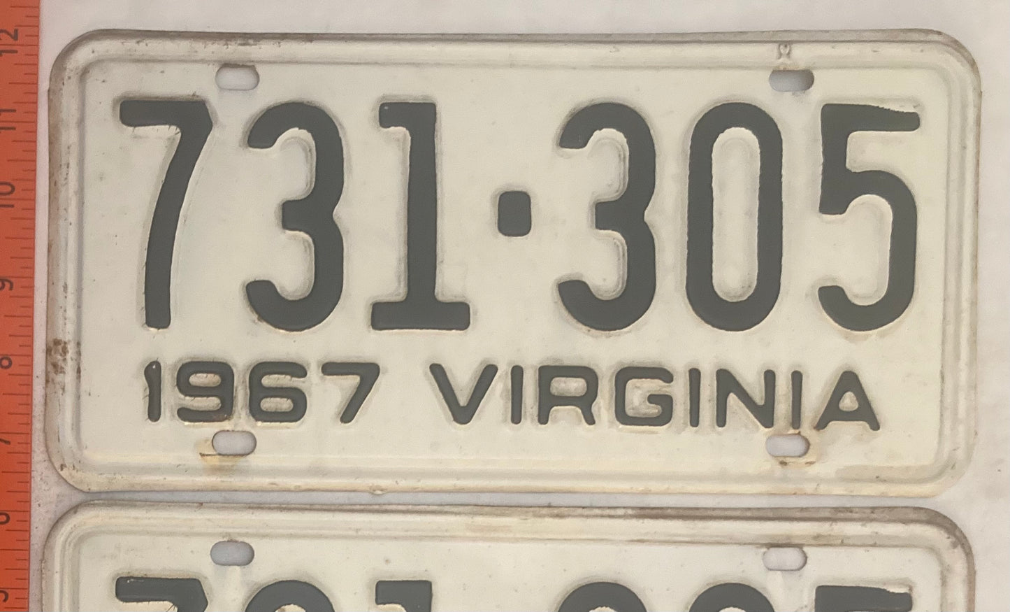 1967 Virginia #731-305 Passenger License Plate (Pair)